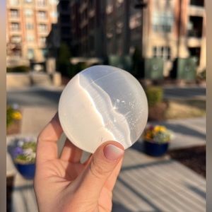 Moon Goddess Selenite Sphere